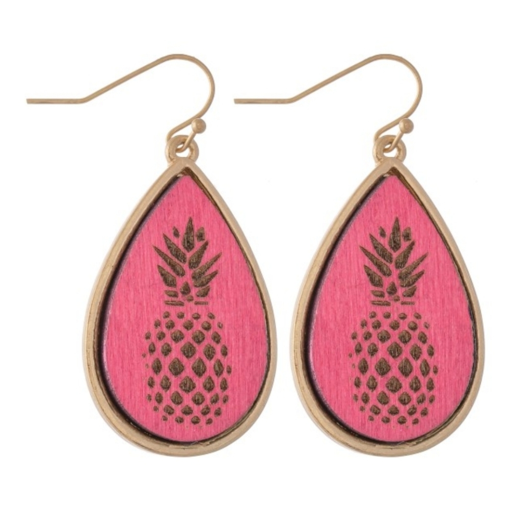 Stamped Pineapple Earrings